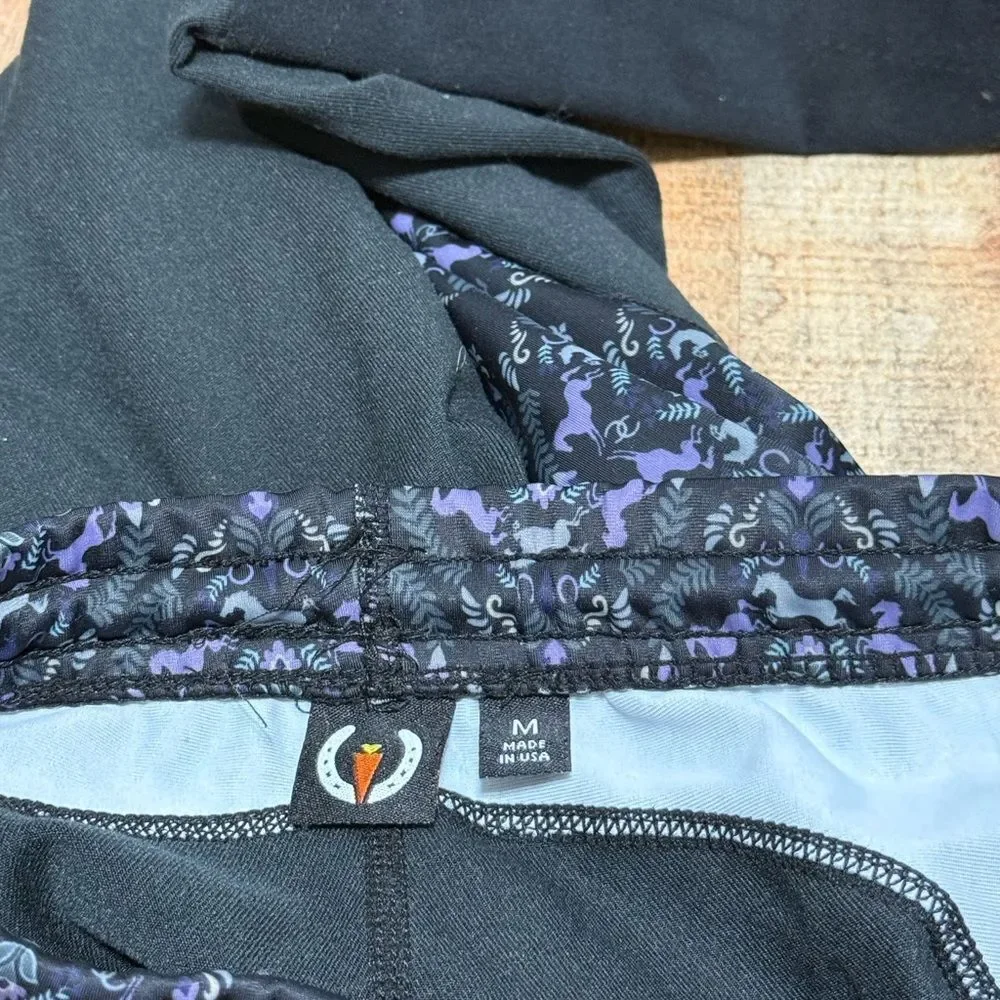 Kerrits Kids Performance Knee Patch Tight-M-Black/purple Horsing Around M